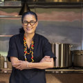 Kylie Kwong standing in front of her South Eveleight eatery, Luck Kwong.