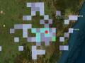 Map showing where tremors from the Taralga earthquake (yellow dot) on Thursday, May 22, 2024 were felt. Purple represents weak tremors, blue represents light tremors. Image by Geoscience Australia