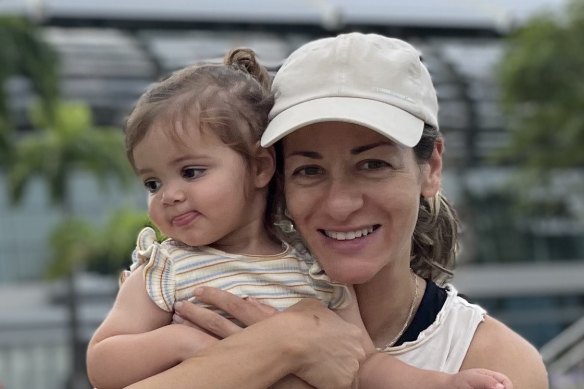 Melissa Singer with her daughter.