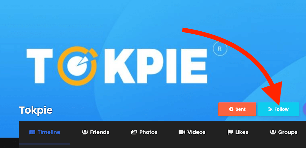 Follow Tokpie account