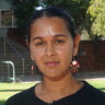 Samara Fernandez-Brown, the cousin of Kumanjayi Walker, outside court in Alice Springs this week.