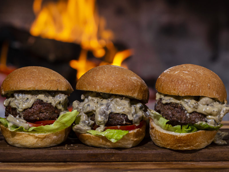 MUSHROOM AND BLUE CHEESE BURGER