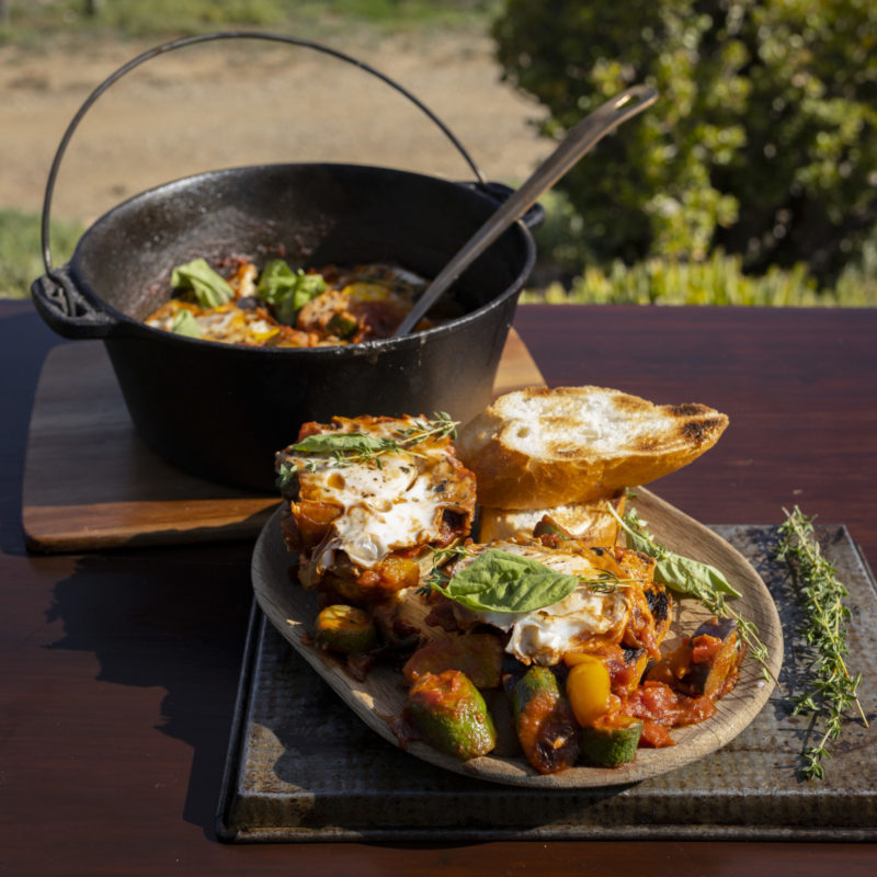 RATATOUILLE WITH POACHED EGGS