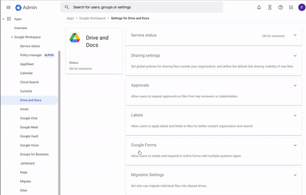 More granular control for Google Forms