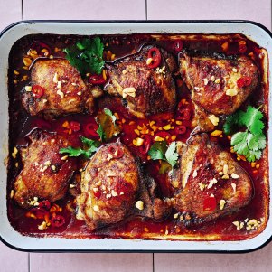 One-pan peanut chicken.