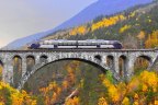 Acrtic Circle Express Train crosses Lylling Bridge 