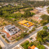 An aerial view of the two properties in Banjup. 