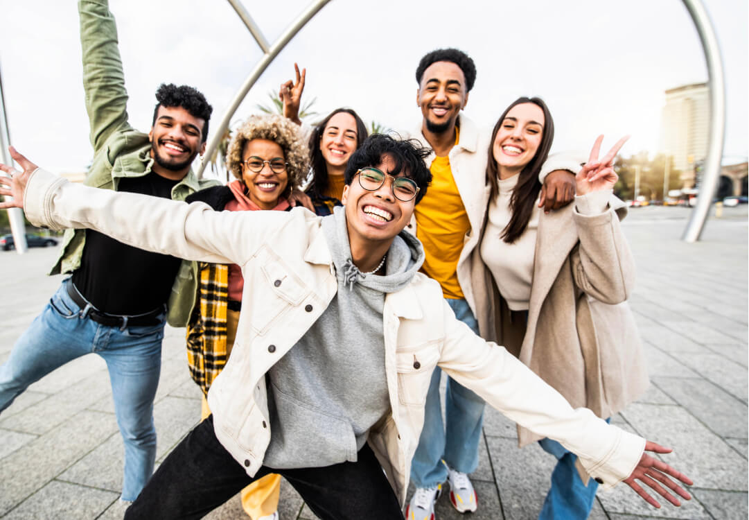 group of people smiling for the camera