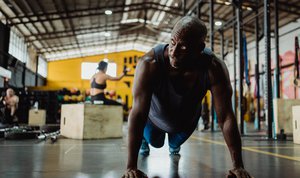 Fitness and Health - Old man in doing sport activity