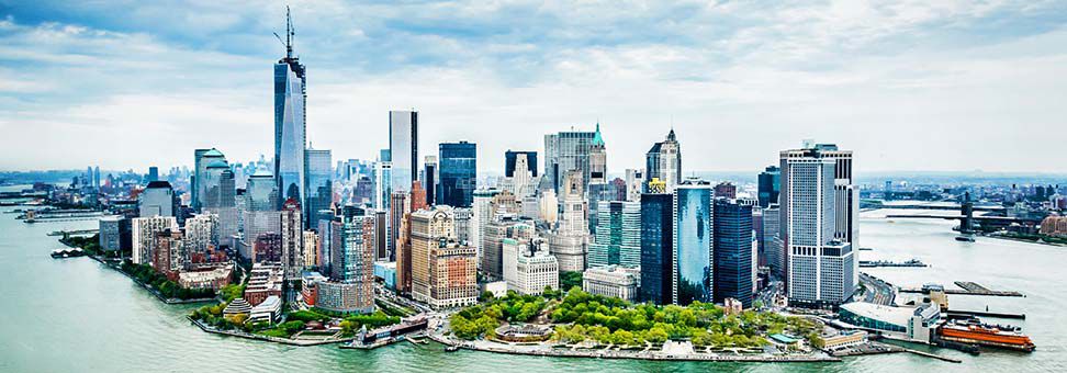 New York skyline with water view