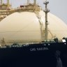 A Japanese LNG tanker arrives at a Tokyo Gas terminal in Yokohama.