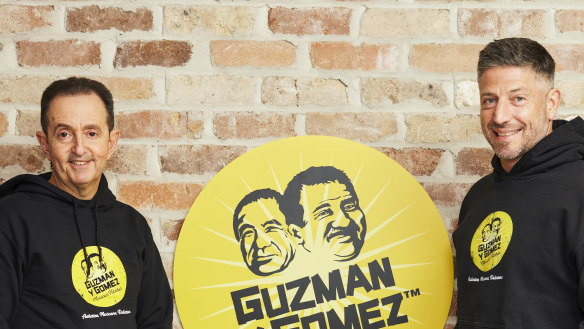 Guzman y Gomez co-chief Hilton Brett (left)  and founder (right) Steven Marks.