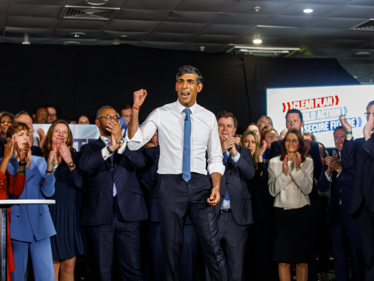 Rishi Sunak at an election rally