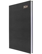 Collins Debden Collins Essential A4 Diary 2024 Daily Planner - 2024 Page A Day Diary Journal &amp; 2024 Planner - Business Office Academic and Personal Use - A4 Size (Black)