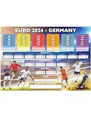 A3 Twin Pack. EURO 24 Wall Charts 2024 Germany. Includes details for every game with spaces to right results and team progress through rounds to the final.