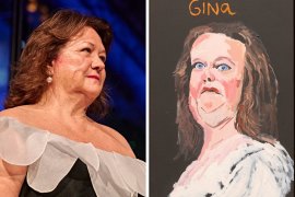 Gina Rinehart; and the portrait by artist Vincent Namatjira