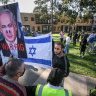 A pro-Palestinian protest at the Monash University encampment last week.