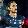 Nathan Cleary, Cameron Munster, Reece Walsh and Nicho Hynes State of Origin graphic.