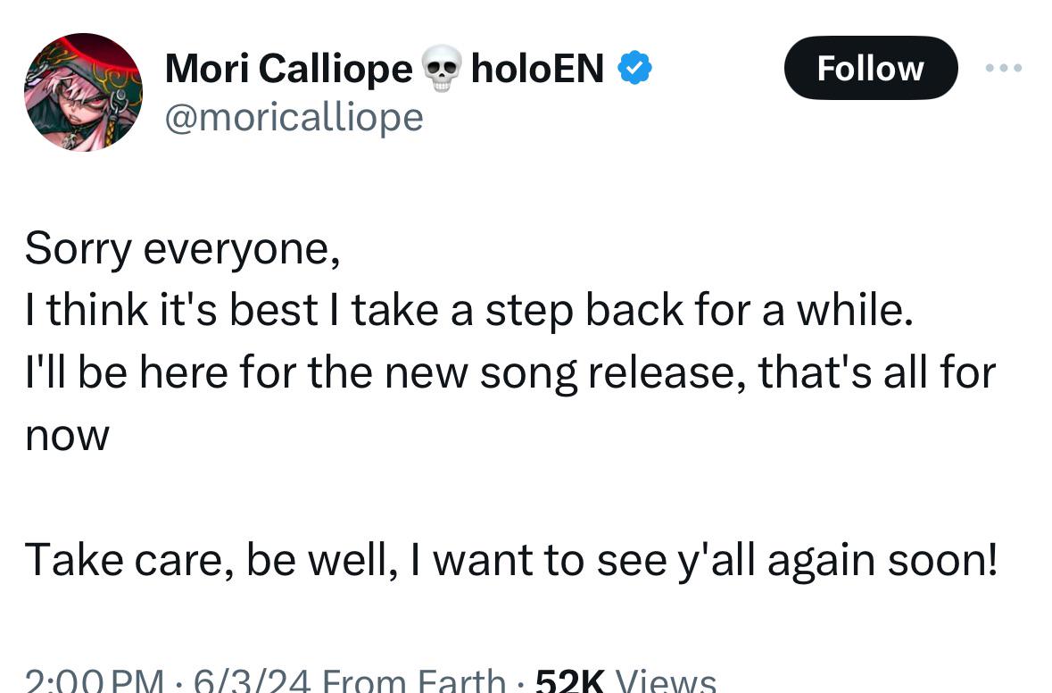 r/Hololive - Prayers for Mori 🙏