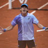 As it happened: Oui did it! De Minaur beats world No.5 Medvedev to become first Australian man in Roland-Garros quarter-finals for 20 years