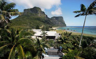 Capella Lodge with scenic ocean views of Mount Gower, Lord Howe Island.