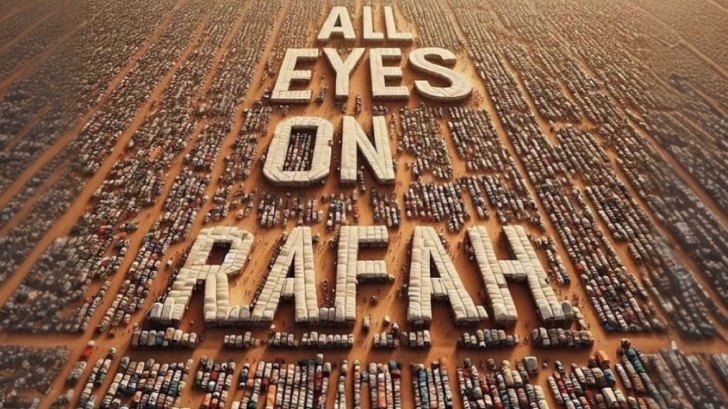 The “All Eyes on Rafah” post, believed to have been created by AI, that has been shared by millions of users on Instagram.