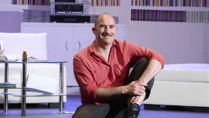 Adam Poole on the set of ‘The Lisbon Traviata’ at the Garrick Theatre in Perth.