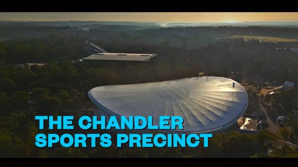 A video foreshadowing the planned improvements to Brisbane's Chandler Sports Precinct, also known as the Sleeman Sports Complex, ahead of the 2032 Olympic and Paralympic Games.