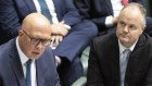 Opposition Leader Peter Dutton and his climate and energy spokesman, Ted O’Brien, on Monday.