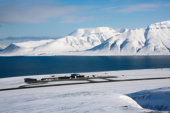 Longyearbyen’s airport is carved into the permafrost.