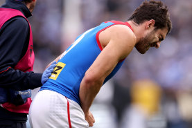 Christian Petracca suffered serious injuries to his ribs and spleen in the King’s Birthday clash against Collingwood.