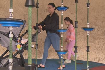 Aimee Brown was at a playground in Secret Harbour on Sunday afternoon when she spotted a barely-visible piece of fishing line tied between climbing ropes.