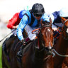 Oisin Murphy riding Asfoora on his way to winning the King Charles III Stakes during Royal Ascot 2024 at Ascot Racecourse.