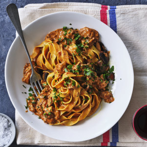 Adam Liaw’s mince stroganoff.