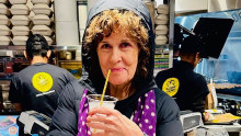 Jill Dupleix sips a frozen margarita waiting for her burrito at Guzman Y Gomez.