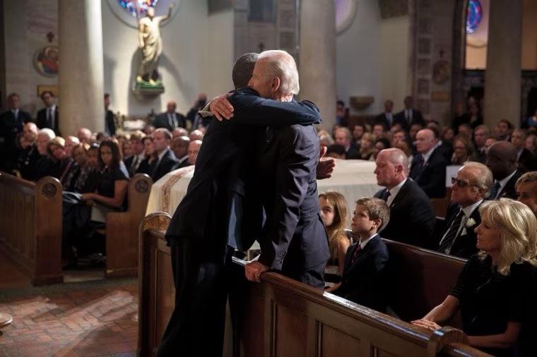 r/Presidents - President Barack Obama giving Vice President Joe Biden a hug after the President delivered a eulogy for Biden’s son Beau, who died from brain cancer. Photo Credit: Pete Souza (June 6, 2015)