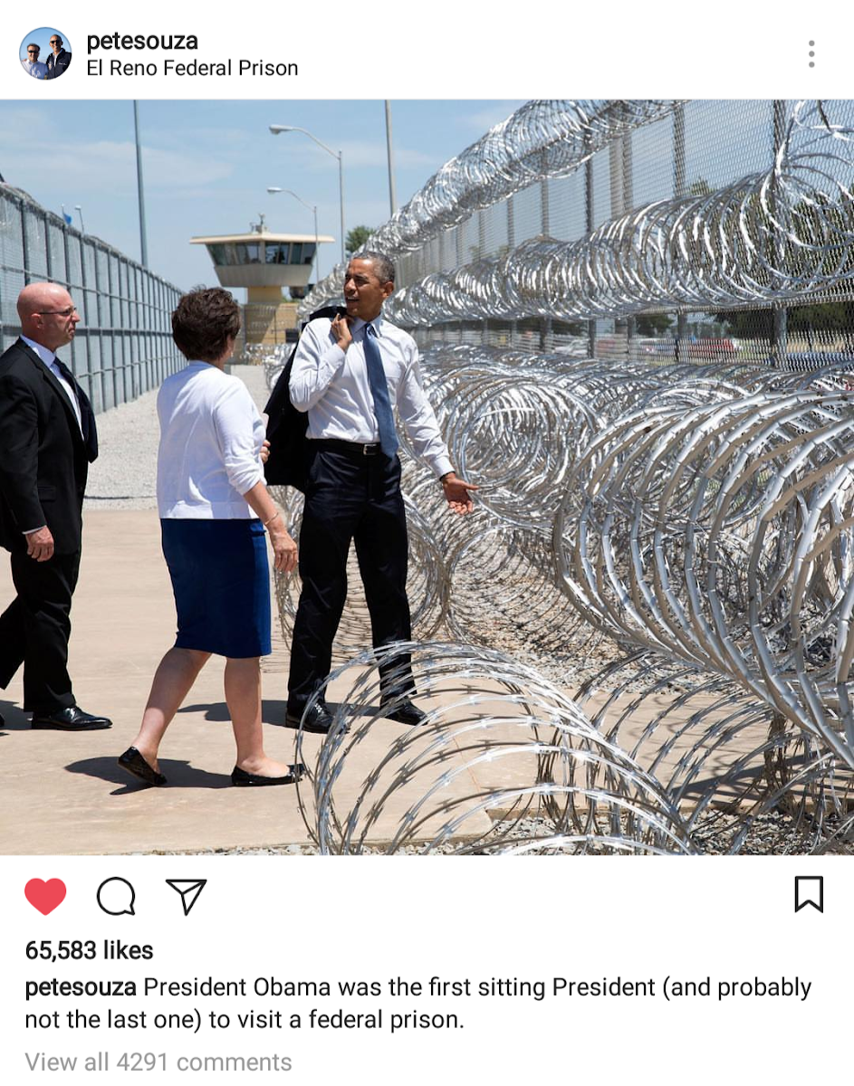 r/PoliticalHumor - Though subtle, Pete Souza (Obama's White House photographer) is still not pulling any punches.