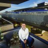 Goran Torbakov at his apartment, overlooking the new station.