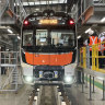 One of the new intercity trains at Kangy Angy on the Central Coast.