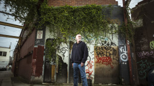 Warren Penna outside the former Forges site in Footscray where land banking is becoming an increasing issue.