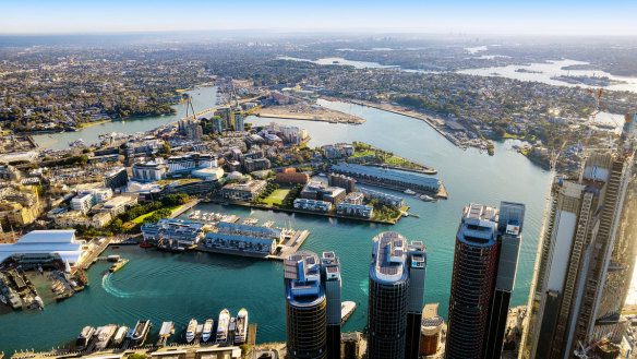 The view from level 56 of One Sydney Harbour.