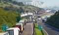 Daniel Abed Khalife court case<br>Lorries queue for the Port of Dover along the A20 in Kent as security checks are being carried out amid an ongoing effort to track down an escaped terrorism suspect, Daniel Abed Khalife. Picture date: Thursday September 7, 2023. PA Photo. Photo credit should read: Gareth Fuller/PA Wire