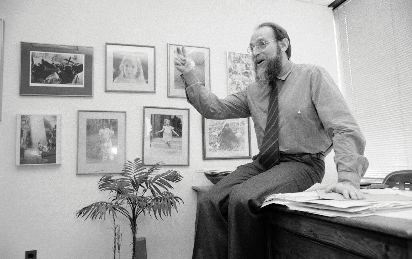 Martin Peretz in his magazine office.