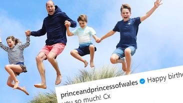 Prince William, Princess Charlotte, Prince Louis and Prince George on the beach