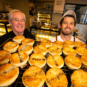 Pat Cremean (right) is following in his father Terry’s footsteps at Pieman’s Son.