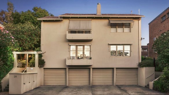 A two-bedroom unit at 1/20 Tintern Avenue, Toorak.