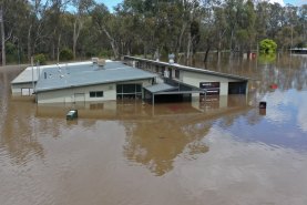 Shepparton Swans Football Netball clubs rooms destroyed by the 2022 floods across Victoria. 