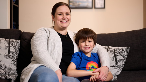 Cat Irvine believes multiple RSV infections lead to her son Parker, 5, developing asthma.