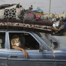 ians flee from the southern Gaza city of Rafah during an Israeli ground and air offensive in the city in May.