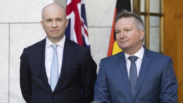 Former NSW treasurer Matt Kean and federal Climate Change and Energy Minister Chris Bowen.